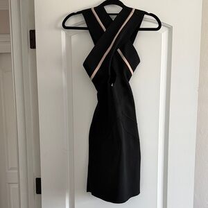 Herve Leger Black Dress with Pink Accents